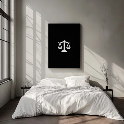 Quadro Advocacia Símbolo Minimalista Retangular Retrato