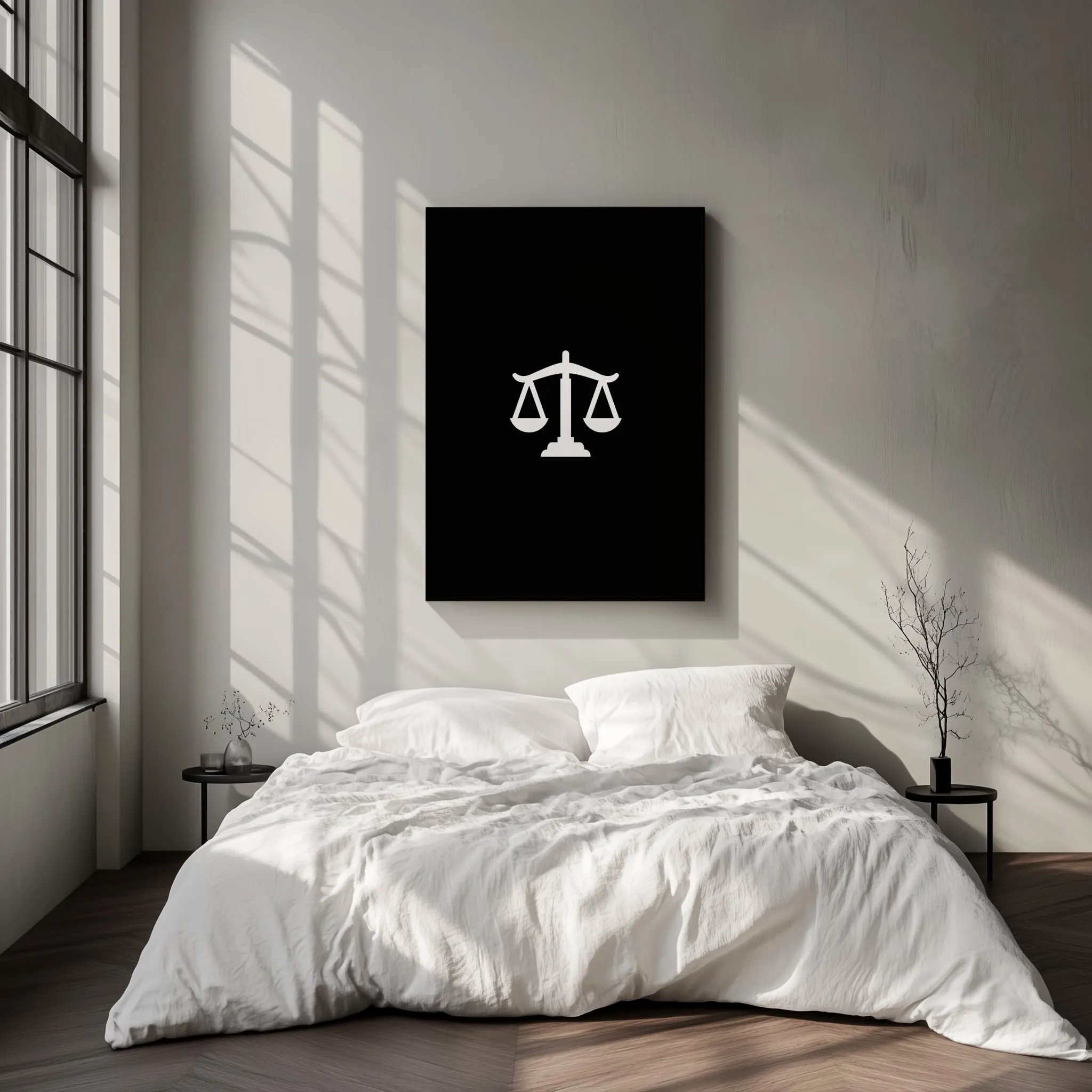 Quadro Advocacia Símbolo Minimalista Retangular Retrato