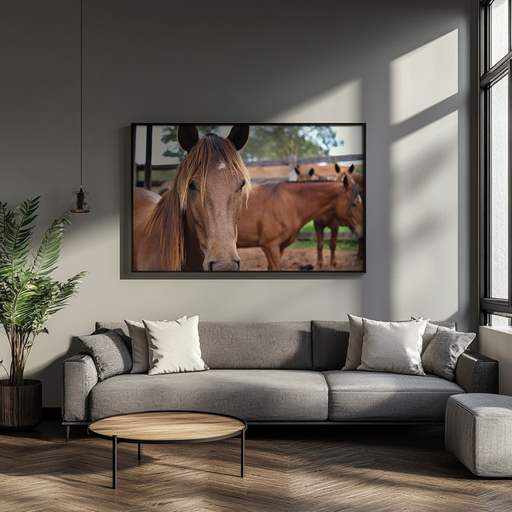 Quadro André Omizolo | Cavalo Pantaneiro Retangular Paisagem