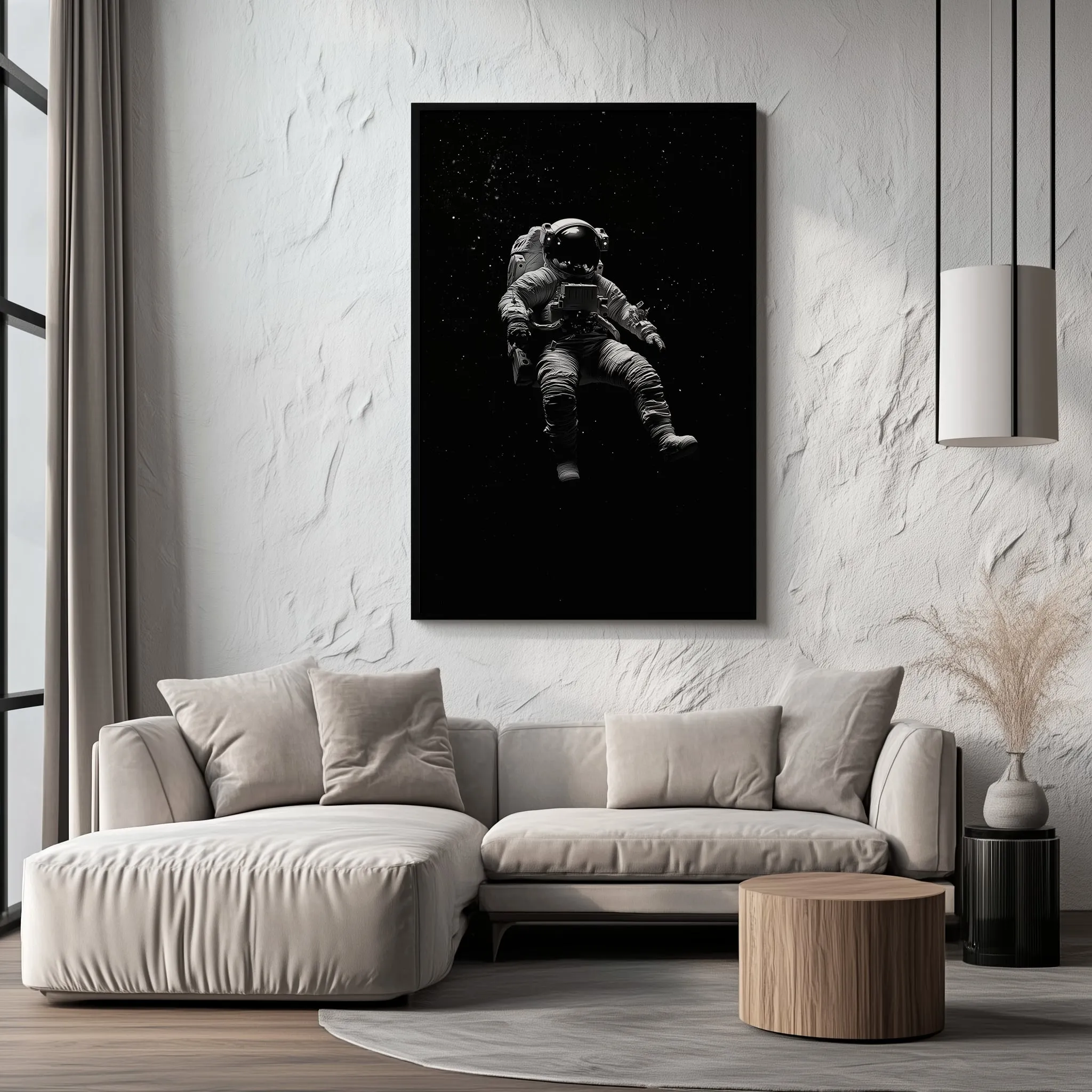 Quadro Astronauta Flutuando no Espaço Retangular Retrato