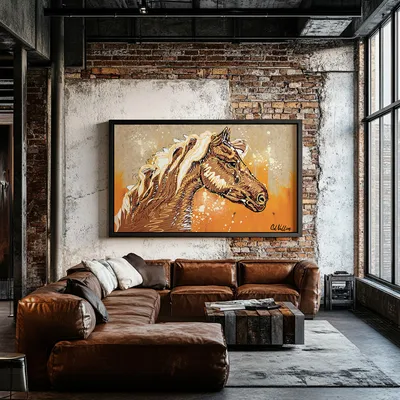 Quadro Cid Vallim | Cavalo Feito a Mão Retangular Paisagem