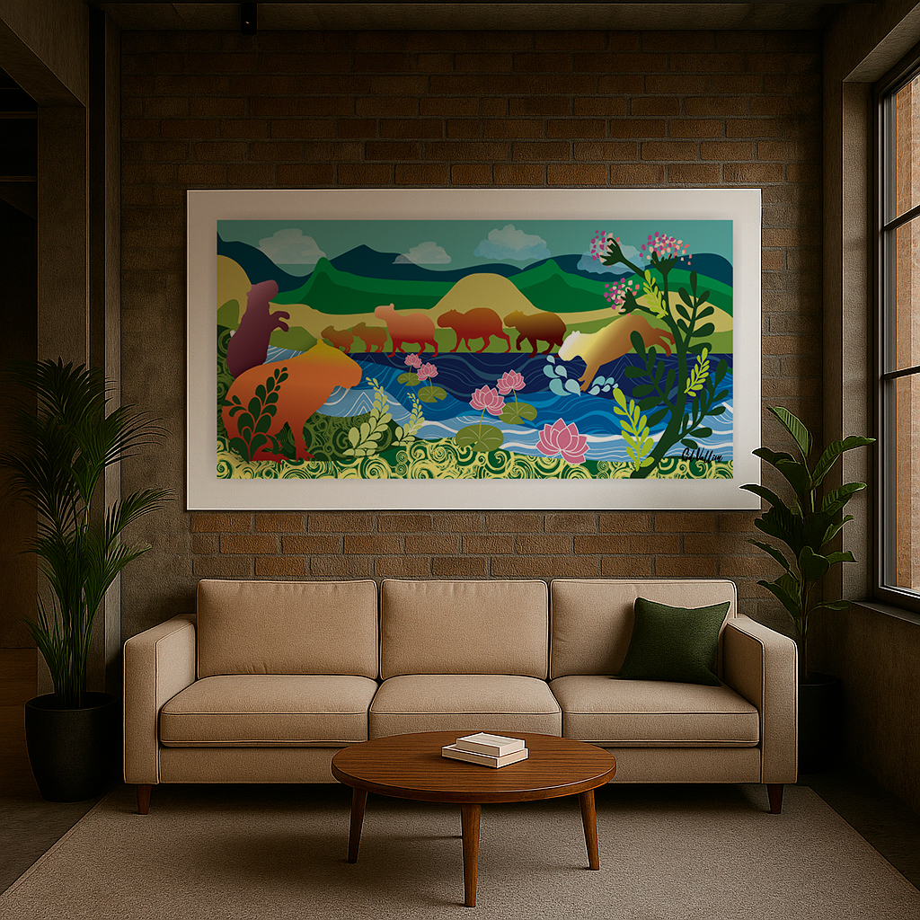 Quadro Cid Vallim | Travessia das Capivaras Panorâmico
