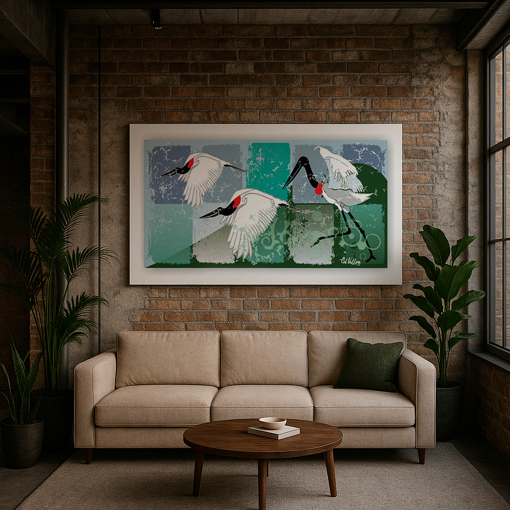Quadro Cid Vallim | Três Tuiuiús Panorâmico
