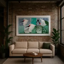 Quadro Cid Vallim | Três Tuiuiús Panorâmico