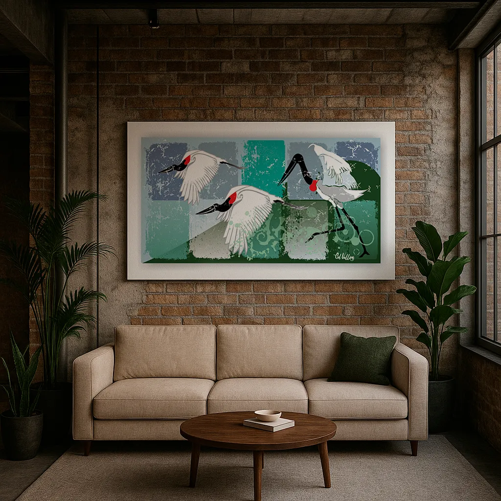 Quadro Cid Vallim | Três Tuiuiús Panorâmico