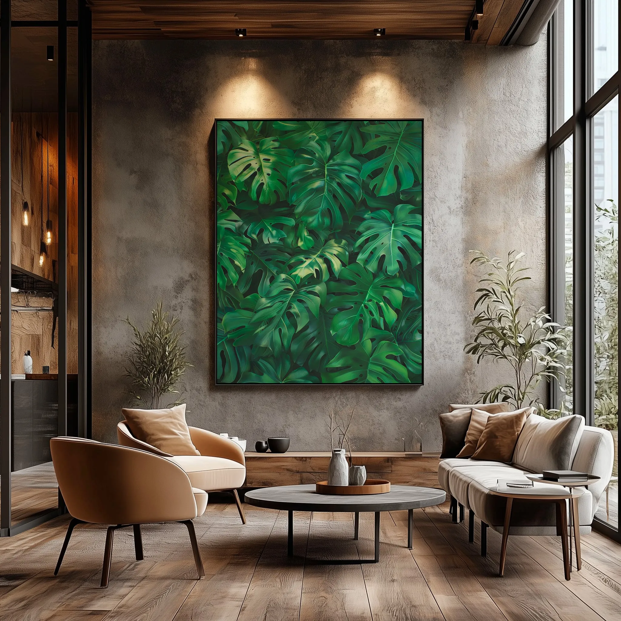 Quadro Folhas de Monstera 2 (Costela de Adão) Retangular Retrato