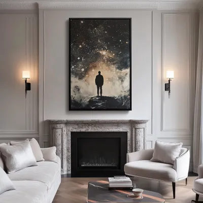 Quadro Observando o Universo Retangular Retrato